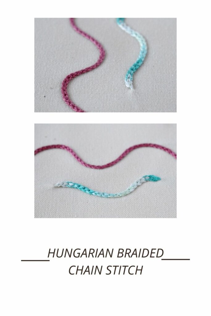 Hungarian Braided Chain Stitch: Stitching Guide: video for embroider Hungarian Braided Chain Stitch 