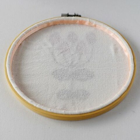 Hoop framed with adhesive method
