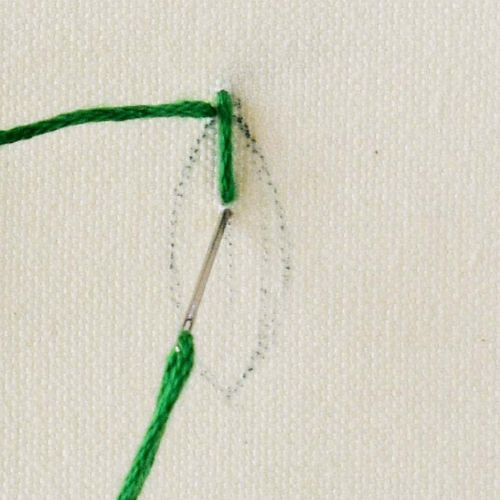 Blattstickstich Schritt 2