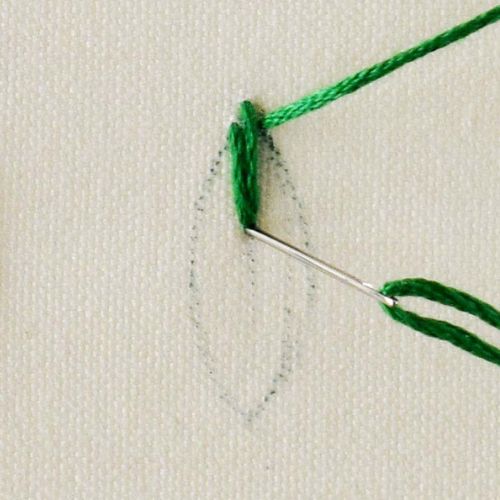 Blattstickstich Schritt 3