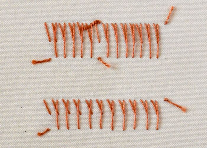 Geflochtener Fliegenstich auf der Rückseite