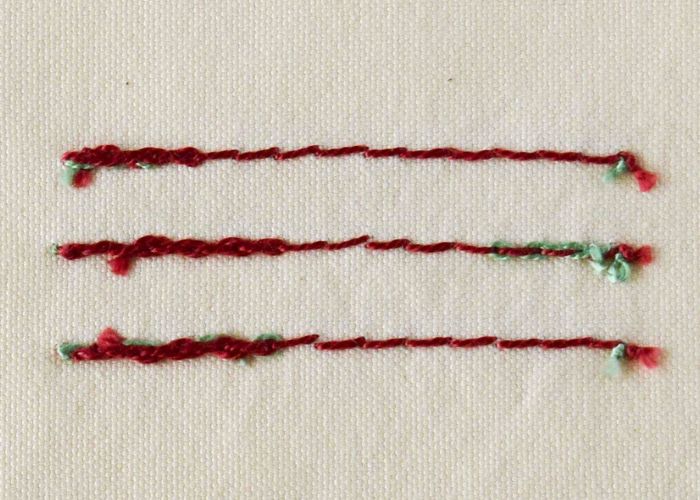 Whipped Chain Stitch Rückseite