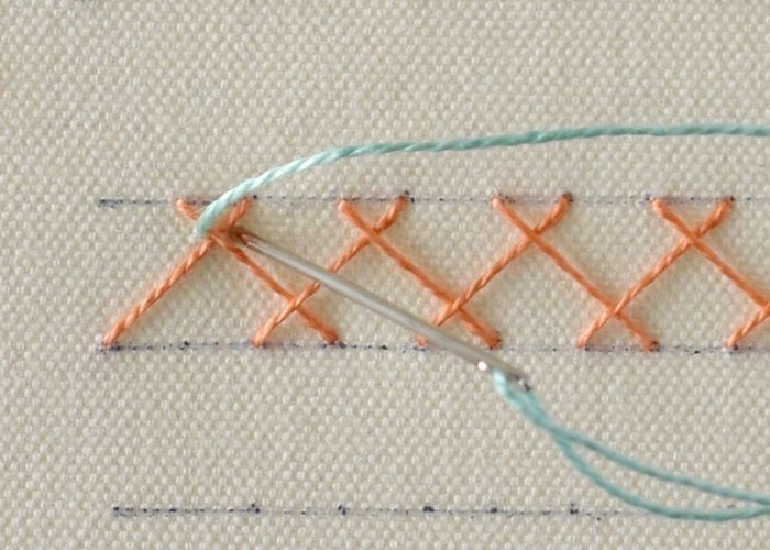 Gehefteter Fischgrätstich Schritt 7