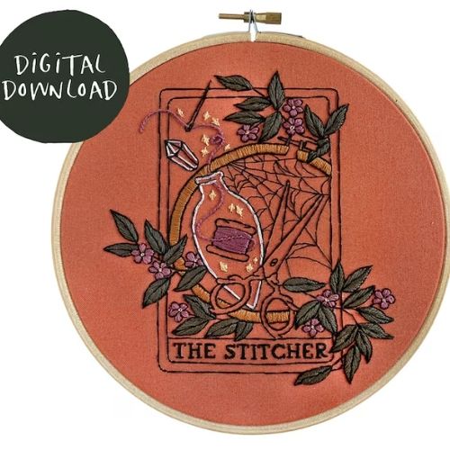 Il Stitcher Tarocchi - Modelli di ricamo di Halloween di floralsandfloss su Etsy