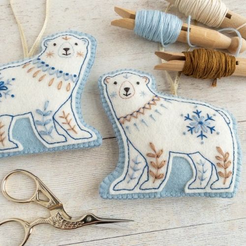 Filz Eisbären - DIY Urlaub Ornamente Stickmuster von TheHoopInHand auf Etsy
