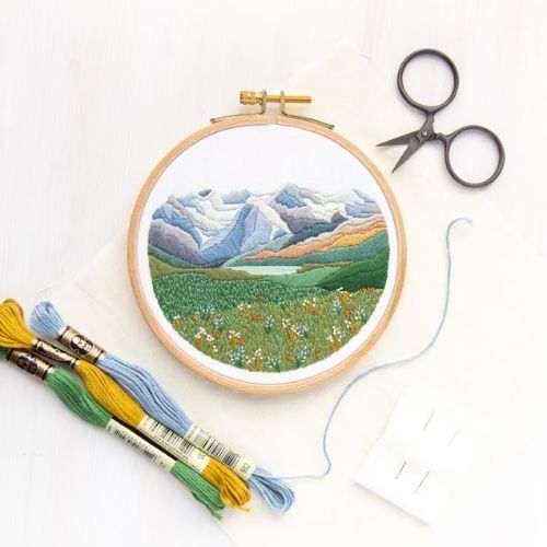 Mini modello di ricamo montagna di LarkRisingEmbroidery su Etsy