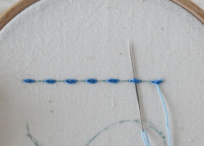 Threaded Lazy Daisy Stitch Step 4