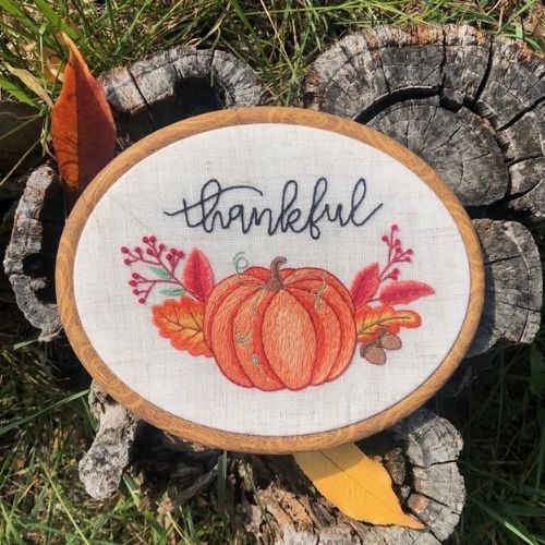 Thankful - hand embroidery PDF pattern by EmbroideryArtbyNatCA on Etsy